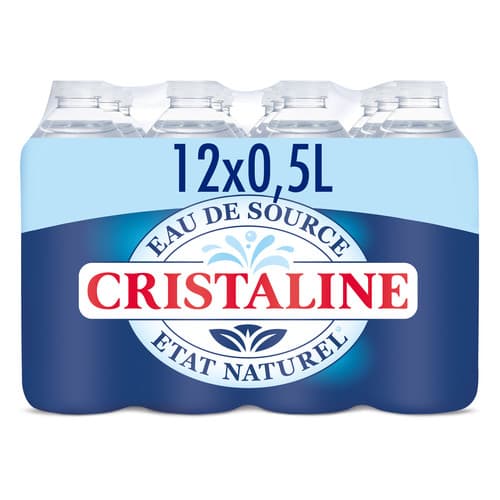 Cristaline 12 × 50 cl Eau de source plate