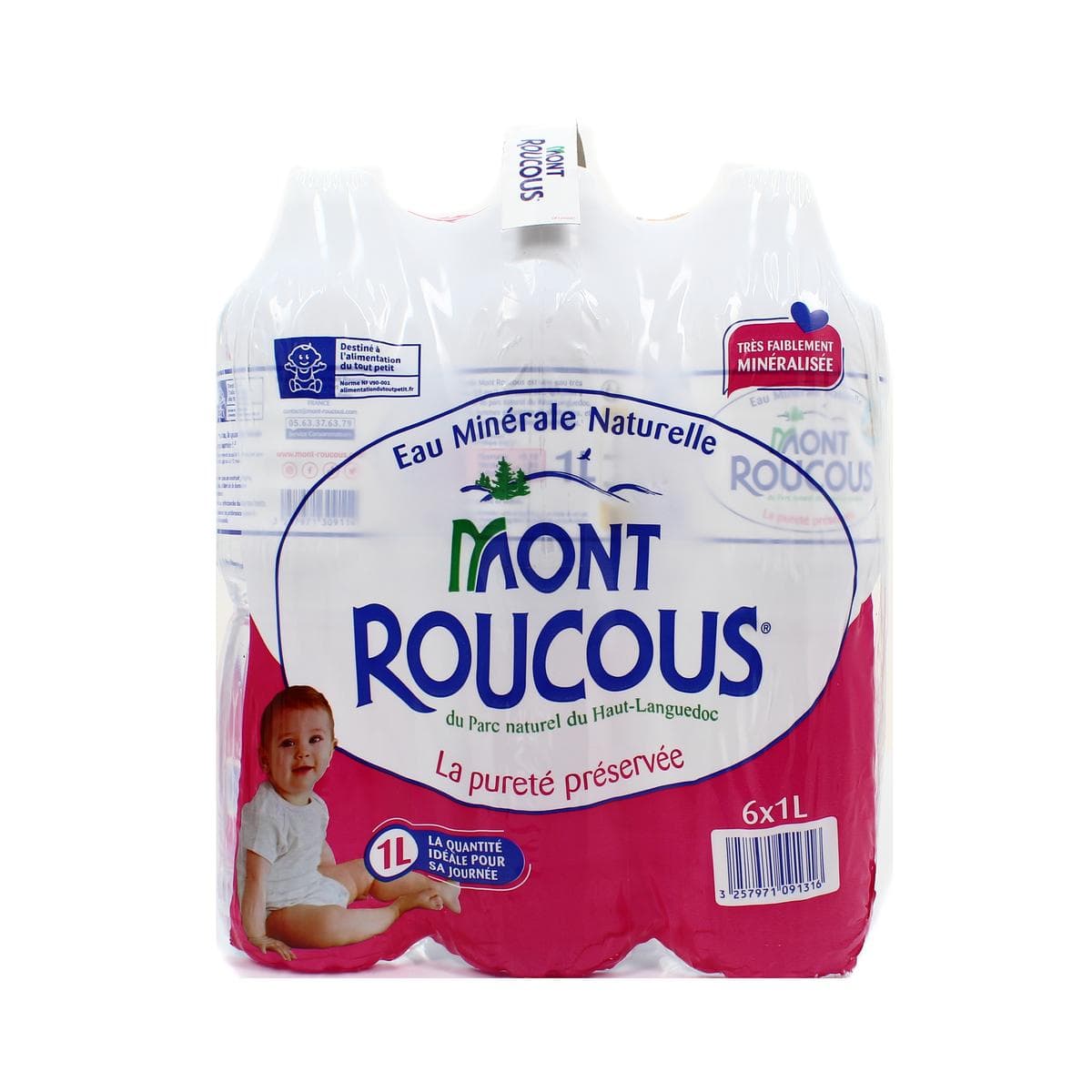 Mont Roucous 6 × 1 L Eau minérale naturelle