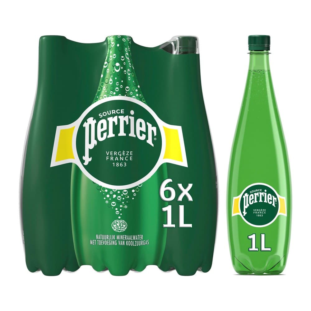 Perrier 6 × 1 L Eau minérale naturelle gazeuse